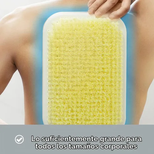 Vista 7 de Limpiador de espalda montado en la pared para ducha - Cepillo exfoliante grande para ducha - Cepillo de baño - Cepillo de espalda manos libres