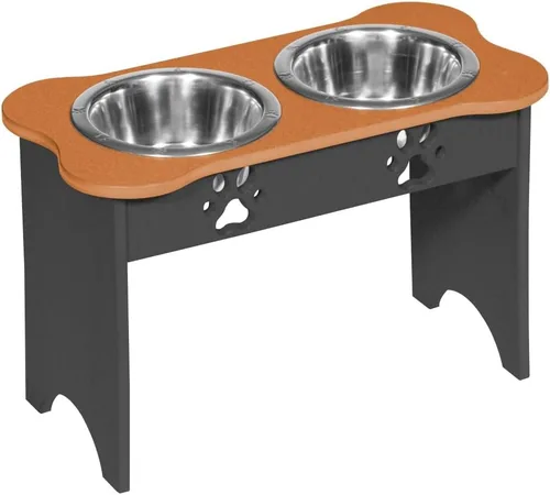 Vista 152 de Poly Lumber - Comedero doble de hueso mediano de 2 cuartos de galón, color negro