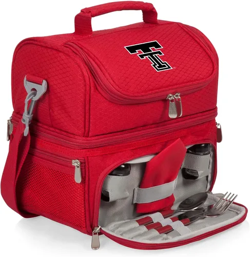 Vista 70 de PICNIC TIME NCAA Nebraska Cornhuskers Pranzo - Lonchera aislada con juego de pícnic, bolsa enfriadora para el almuerzo Negro