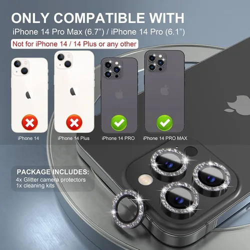 Vista 448 de Choiche Compatible para iPhone 16 Pro/iPhone 16 Pro Max Protector de Lente de Cámara, Vidrio Templado 9H Protector de Pantalla de Cubierta de Cámara
