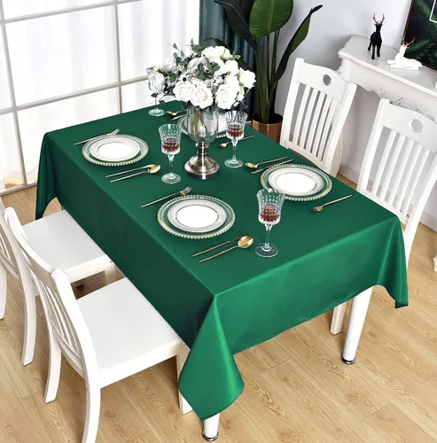 Vista 41 de Mantel Cuadrado Verde Manzana Impermeable Resistente a las Manchas Sin Arrugas Mantel de Mesa de Poliéster 210GSM Limpiable Cubierta de Mesa