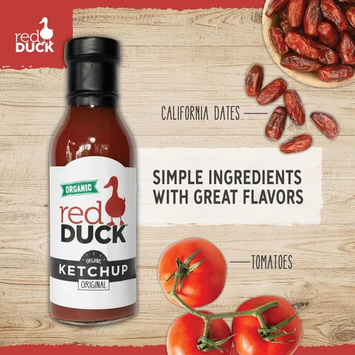 Vista 2 de Red Duck Ketchup orgánico original, sin gluten, totalmente natural, 14 onzas