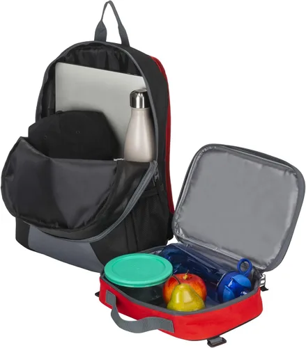 Vista 4 de PUMA - Combo de juego de mochila y lonchera para niños NegroGrisRojo