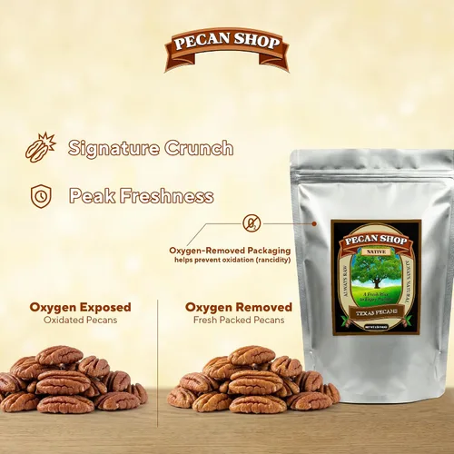 Vista 3 de Nueces sin sal germinadas orgánicas crudas Pecan Shop 12 onzas (Paquete de 2)