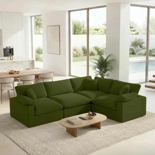 Vista 40 de Sofá modular modular con asiento profundo extra cómodo, sofás modernos negros para sala de estar, apartamento, oficina, espacio pequeño