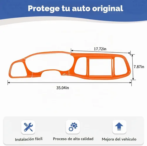 Vista 6 de RT-TCZ para Challenger Cubierta de Panel de Tablero de Consola Central Naranja para Dodge Challenger 2015-2023 Accesorios Interiores Naranjas 4
