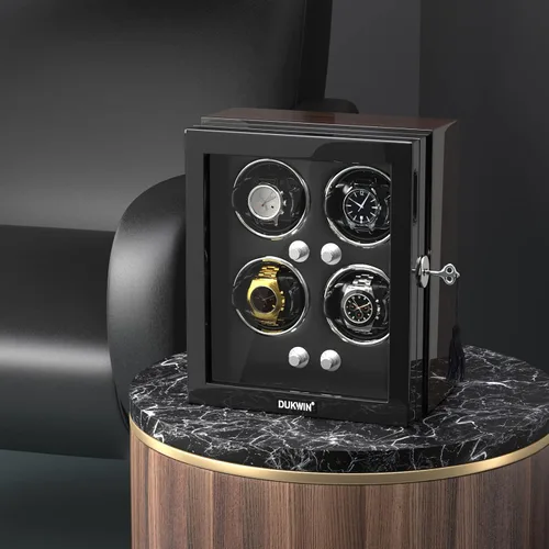 Vista 6 de DUKWIN - Enrolladora de reloj para relojes automáticos con pantalla táctil LCD, caja automática con control remoto para relojes 346912