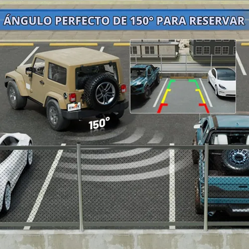 Vista 3 de EWAY Cámara de seguridad de marcha atrás para Jeep Wrangler JK JKU 2007-2018 cámaras de visión trasera impermeable fácil montaje con línea