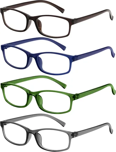 Vista 13 de Gaoye +0.5 Paquete múltiple de lentes de lectura - Lentes con bloqueo de luz azul, marcos TR90, UV400 - Gafas con visión clara *Negro + leopardo