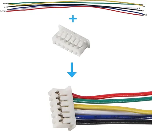 Vista 5 de Kit de conectores de 0.049 in con cable preprensado de 5.9 in 2/3/4/5/6/7/8/9/10/12 PIN compatible con conector JST GH Molex PicoBlade de 0.049 in