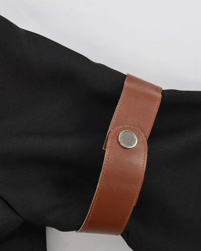 Vista 7 de miccostumes Disfraz de anime para hombre con pantalones, Amarillo, blanco