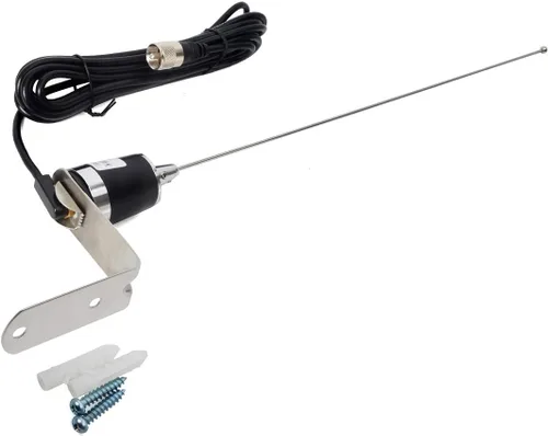 Vista 7 de Antenas HYS para aficionados Antena de doble banda NMO de 20 pulgadas VHF 144/UHF 430MHz Montaje en forma de L NMO Antena de radio móvil con soporte