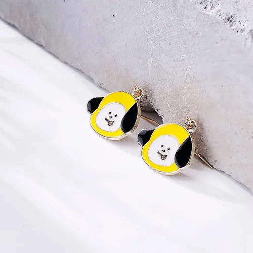 Vista 5 de Bangtan - Aretes para niños Chimmy TATA Cooky de dibujos animados regalos para fanáticos y niñas Resina multicolorfantasía