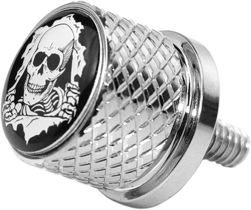 Vista 9 de Tornillo de tornillo de asiento de guardabarros moleteado de acero inoxidable negro de 1/4 "-20 roscas compatible con Harley Sportster Touring