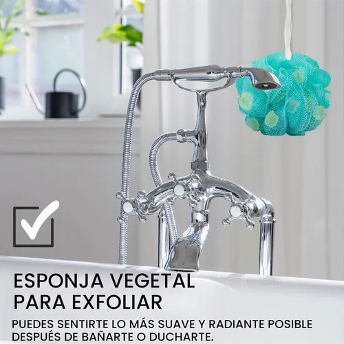Vista 4 de T.Taio Esponjabon Esponjabon - Esponja de jabón para ducha, lufa luffa Loufa, bola de lavado corporal, depurador de malla para limpieza completa