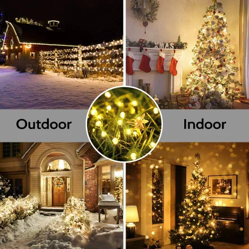 Vista 3 de Toodour - Luces de Navidad con batería, 200 luces LED para el hogar, jardín, decoración del árbol de Navidad