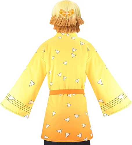 Vista 3 de Agatsuma Zenitsu - Conjunto de collar unisex para cosplay de anime, máscara, cárdigan, aretes, collares, M