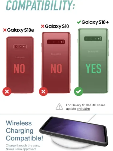 Vista 6 de Smartish Funda tipo cartera para Galaxy S10 Plus - Wallet Slayer Vol. 1 [funda protectora para tarjetas de crédito con agarre para Samsung] (seda)