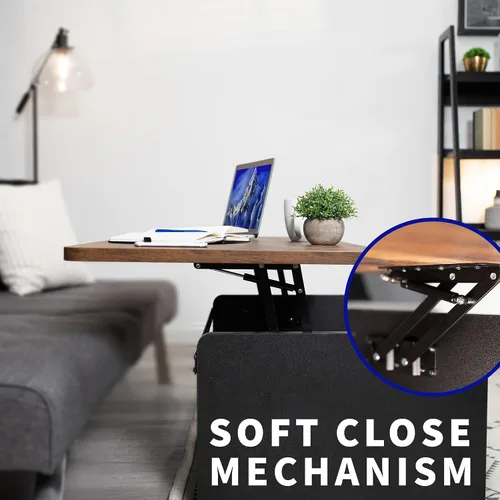 Vista 4 de VIVO Bisagras de mecanismo de elevación de mesa de centro (x2), accesorios asistidos neumáticos, juntas de mesa para muebles, bisagras elevadoras