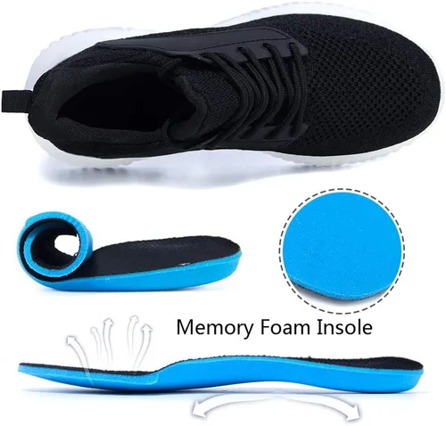 Vista 6 de Akk Womens Walking Shoes - Slip On Tennis Running Shoes Memory Foam Lightweight Work Sneakers for Indoor Outdoor Gym