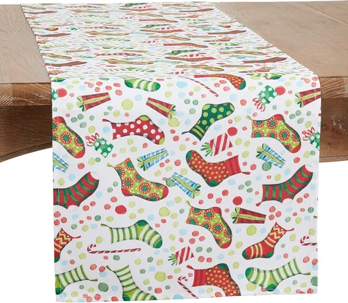 Vista 6 de Manteles individuales con medias de Navidad (juego de 4)