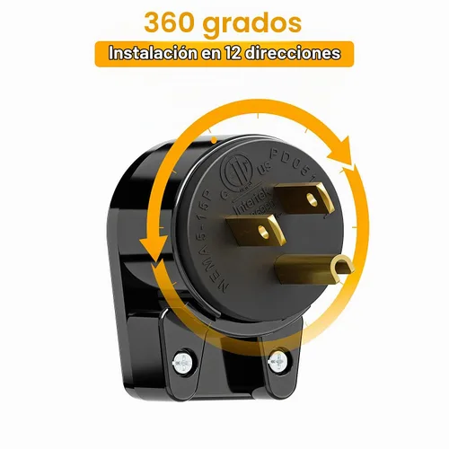 Vista 2 de Nema 5-15P Enchufe de 90 grados, Plugrand ETL Listado 15A 125V Enchufe