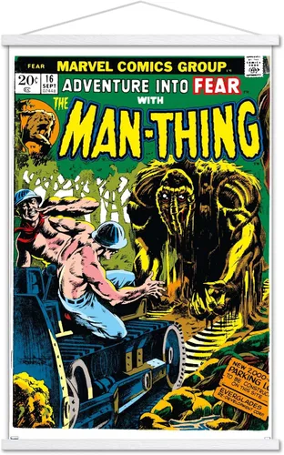 Vista 20 de Trends International Marvel Comics: Man-Thing #16 - Póster de pared, 22.4 pulgadas de largo x 14.7 pulgadas, versión enmarcada en madera de granero