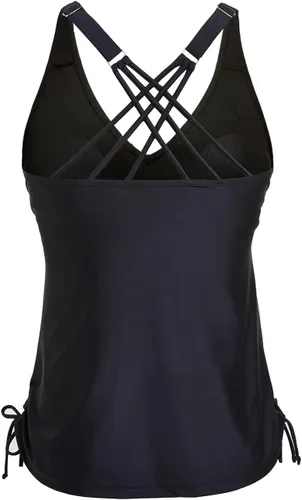 Vista 3 de Tempt Me Top de tankini para mujer, con cuello en V, control de abdomen, sin parte inferior