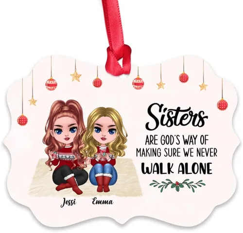 Vista 19 de Gossby Adorno de Navidad personalizado para mujeres, regalo de amistad de Navidad personalizado para mujeres con nombre, regalo de Navidad