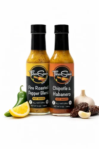 Vista 12 de Fresco Sauce - Paquete de 2 Salsa picante Bundel - Mezcla de pimienta asada al fuego - Jalapeño - Pimientos serranos - Jugo de limón - Ajo cítrico