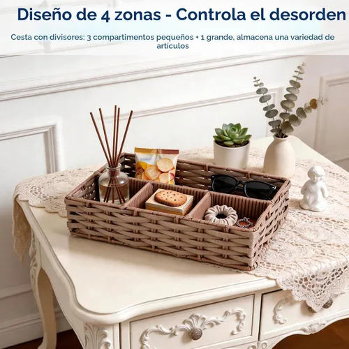 Vista 3 de Whitmor - Bandeja de 4 secciones Marrón