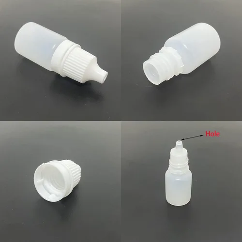 Vista 3 de 30 unids 0.2 fl oz botella de plástico vacía exprimible cuentagotas de plástico botella cuentagotas de plástico contenedor portátil con tapón