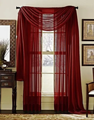 Vista 7 de Pañuelo Luxury Discount semitransparente para ventana, de color liso