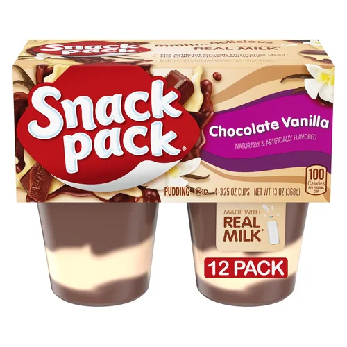 Vista 62 de Snack Pack Tazas de pudín con sabor a pastel de crema de plátano, 3.25 onzas, 4 unidades (paquete de 12)