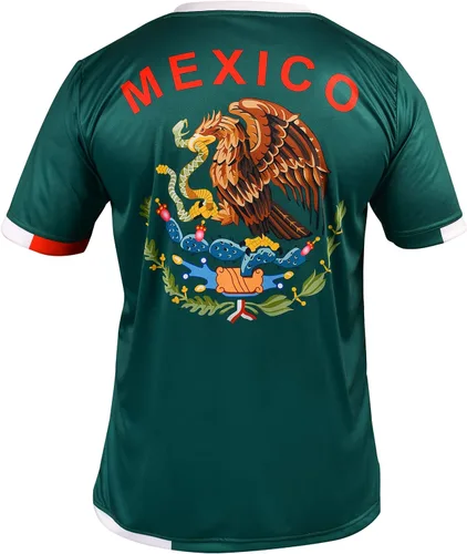 Vista 3 de Fury Jersey de México - Camiseta mexicana de fútbol mexicano, camiseta de fútbol mexicana, camiseta de México, unisex, mujer, hombre, hombre y hombre