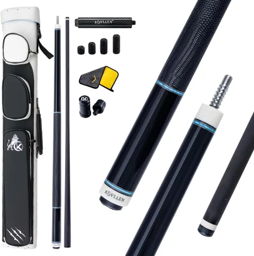 Vista 19 de KONLLEN 2.0 Carbon Fiber Pool Cue, Low Deflection Pro Taper 005 AK75-blanco
