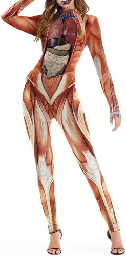 Vista 9 de Sister Amy Disfraz de esqueleto de Halloween para mujer, overol de cosplay
