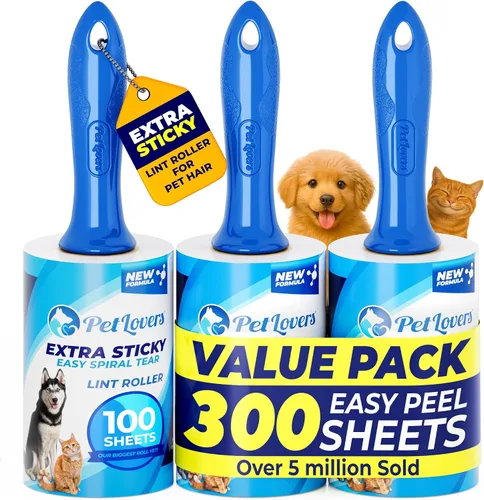 Vista 15 de PetLovers Juego de Rodillos de Pelusa Extra Adhesivos de Gran Valor para la Eliminación de Pelo de Mascotas, Removedor de Pelusa para Perros y Gatos
