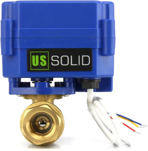 Vista 11 de Válvula de bola motorizada de 1/2 pulgada U.S. Solid Brass 9-24V AC/DC de 3 cables con cierre automático de puerto completo con anulación manual