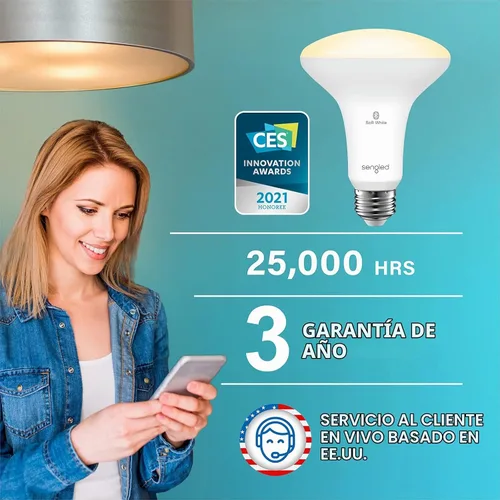 Vista 2 de Sengled Bombilla Alexa BR30, S1, emparejamiento automático con dispositivos Alexa, bombilla inteligente de inundación que funciona con Alexa