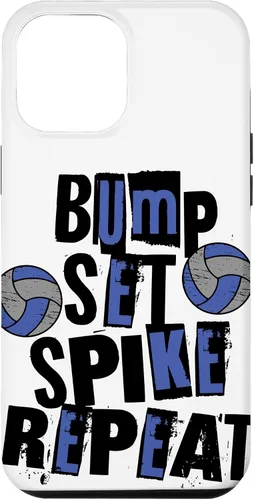 Vista 7 de iPhone XR Parents Girls Volleyball Bump Set Spike Repeat Blue & Black Case