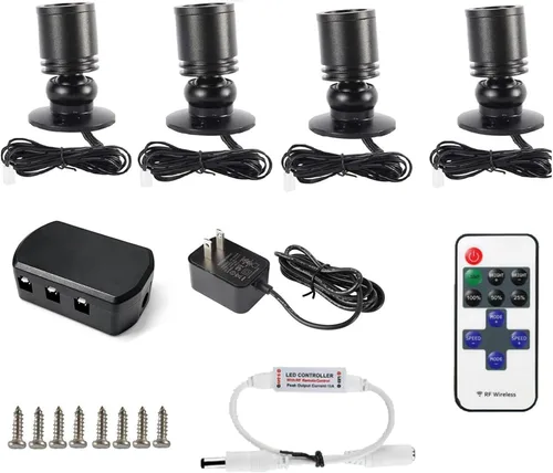 Vista 11 de DEDC 6 piezas de luz de punto LED mini, luces de imagen para interiores, luz de arte de 1.5W 12V 6000K, luces de acento con atenuador RF
