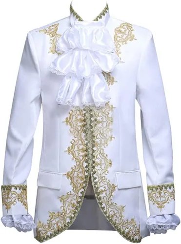 Vista 2 de Mens Prince Charming Costume Royal Tuxedo Luxury Dress Blazer Pants