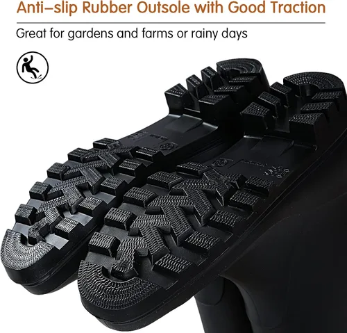 Vista 5 de Litfun Botas de lluvia de media pantorrilla para mujer, impermeables, ligeras, para jardín