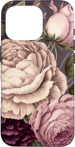 Vista 20 de Elegant Blush Pink & Purple Vintage Floral Rose & Peony Case for iPhone 17