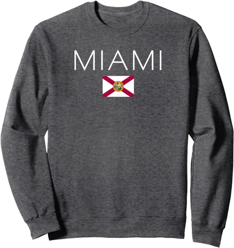 Vista 5 de Miami, Florida USA Sudadera, Negro