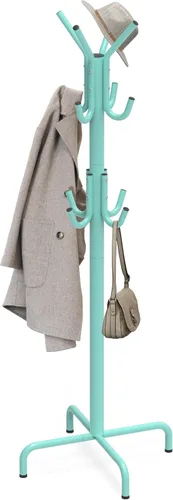 Vista 9 de Simple Houseware - Perchero de pie organizador para abrigos y sombreros, 12 ganchos, bronce