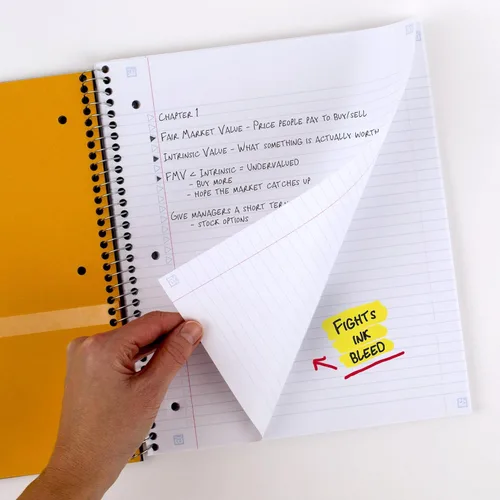 Vista 4 de Cuaderno de Five Star, 1 materia, con rayas, 100 hojas, 11" x 8-1/2", Negro