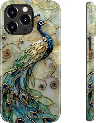 Vista 52 de LUHOURI Funda para iPhone 12 Mini, compatible con carga inalámbrica, doble capa, interior de silicona suave + carcasa exterior dura, bonito diseño