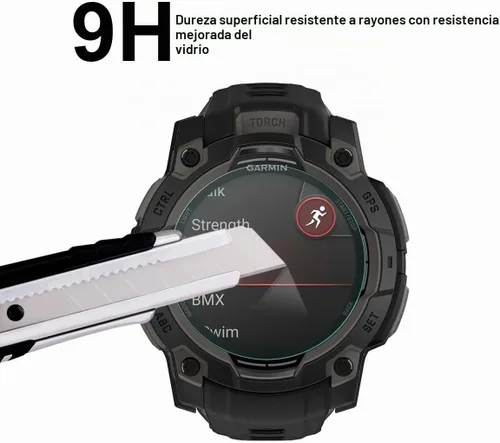 Vista 5 de Supershieldz Protector de pantalla de vidrio templado diseñado para Garmin Instinct 3 de 1.772 in (solar/amolado), antiarañazos, sin burbujas